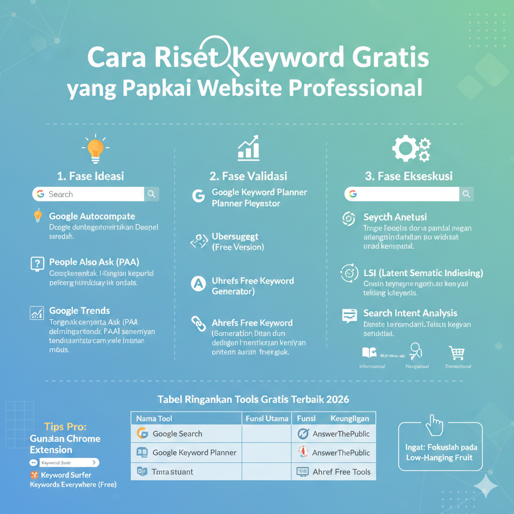 Cara Riset Keyword Gratis yang Dipakai Website Profesional