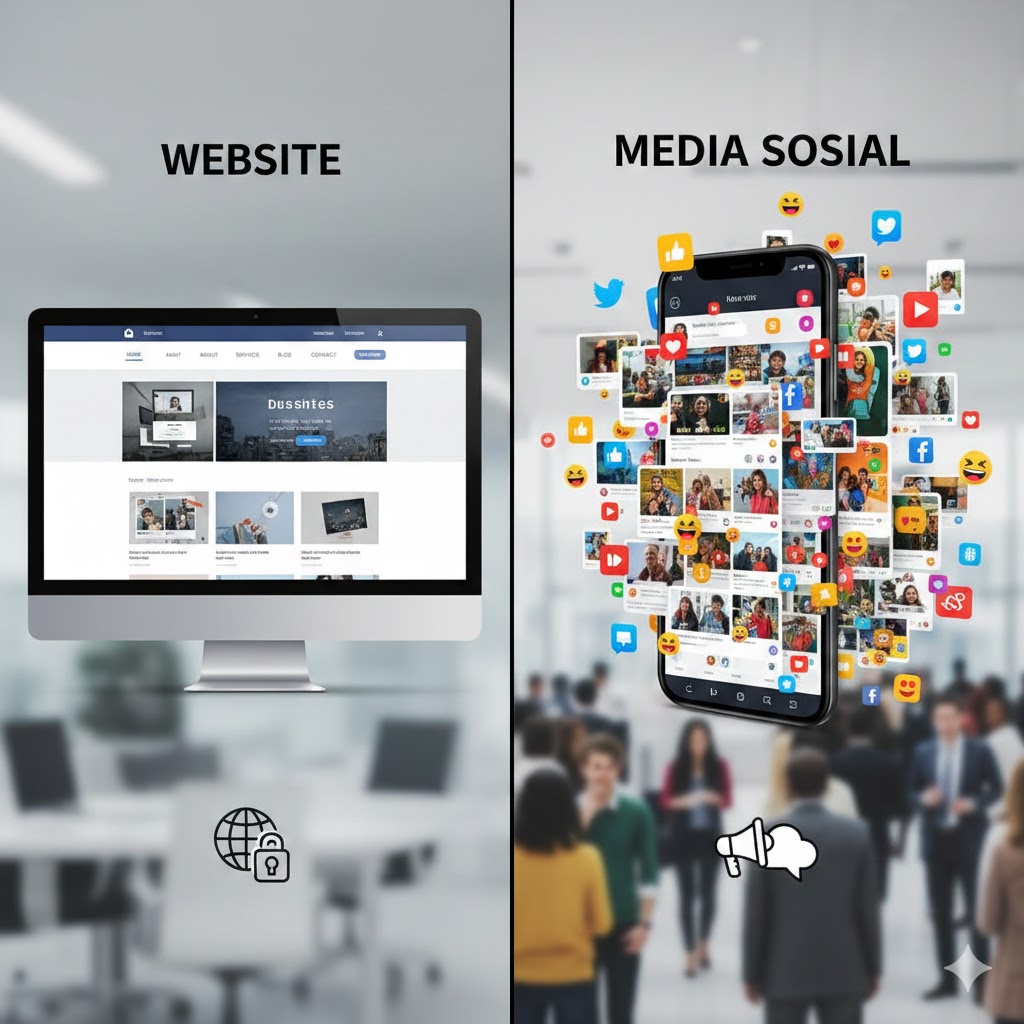 media social vs website
